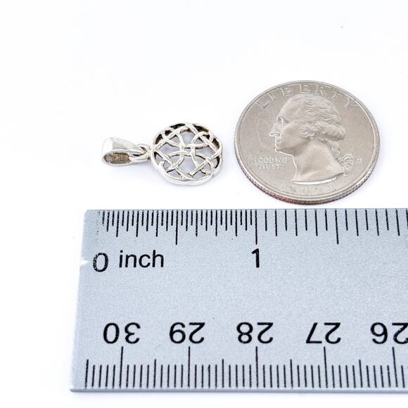 Vintage Sterling Silver 925 Openwork Celtic Knot Pendant - Picture 7 of 7